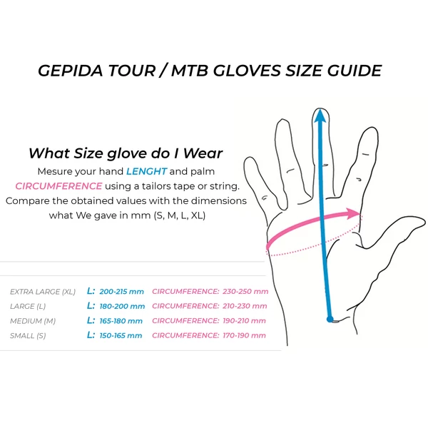 GEPIDA TOUR GLOVES GREY L